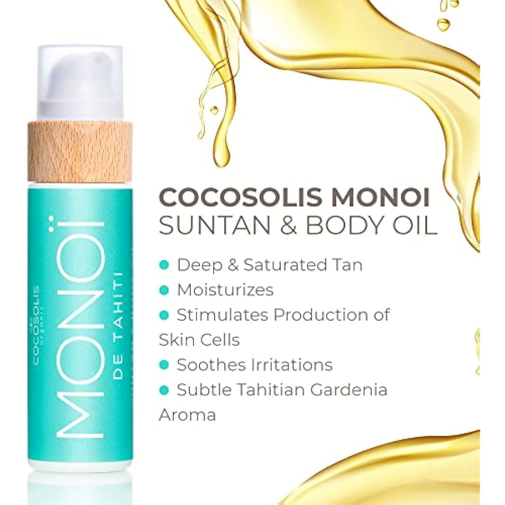 COCOSOLIS MONOI Tan Accelerator – Organic Tanning Oil with Vitamin E