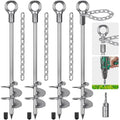Heavy Duty Ground Anchor – 45cm Spiral Tent Pegs, 4 Pack