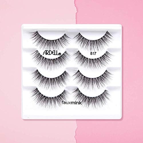 Ardell Faux Mink 817 False Eyelashes - Volumizing Multipack, 4 Pairs