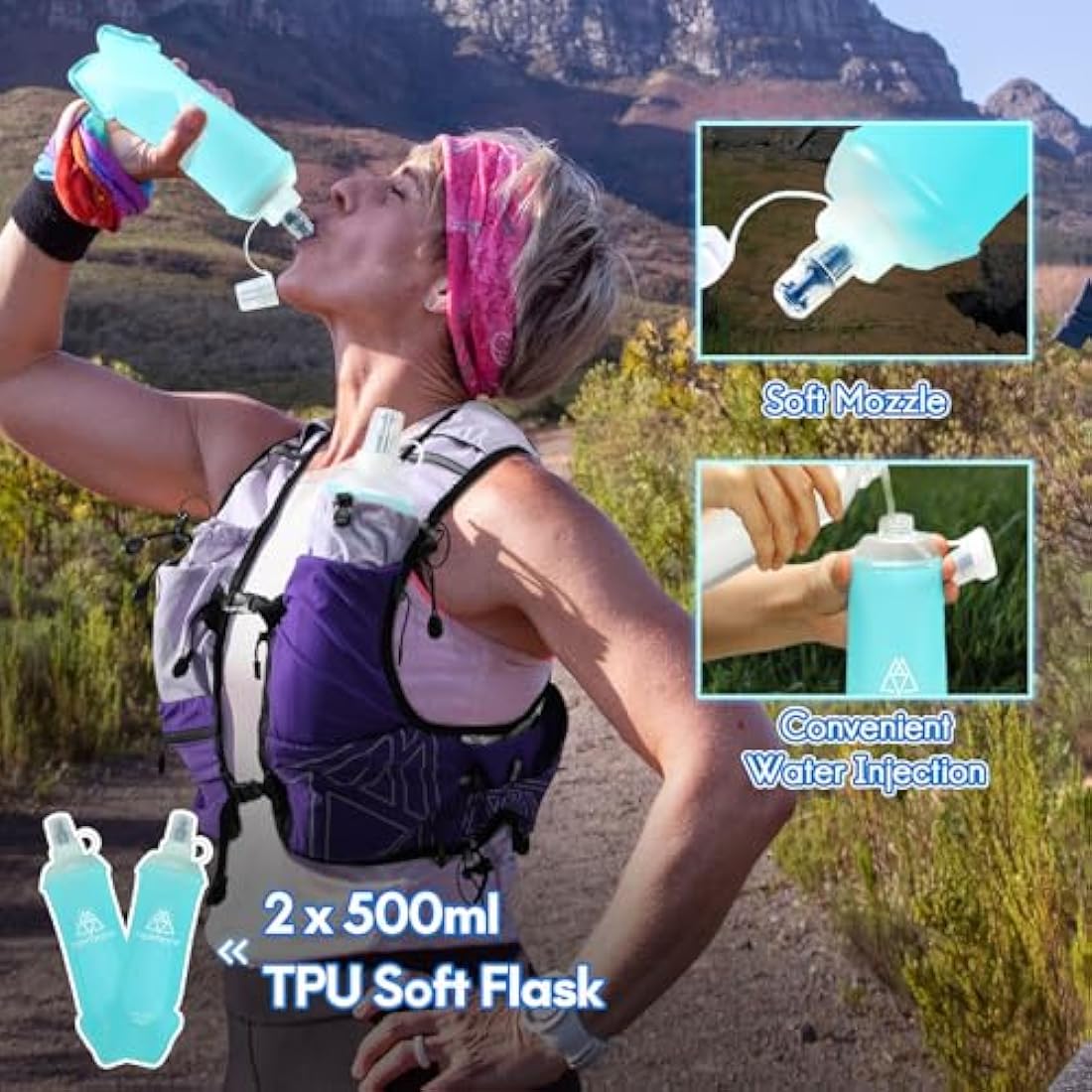Haimont Hydration Running Vest | 8L Lightweight Trail Backpack with Flasks