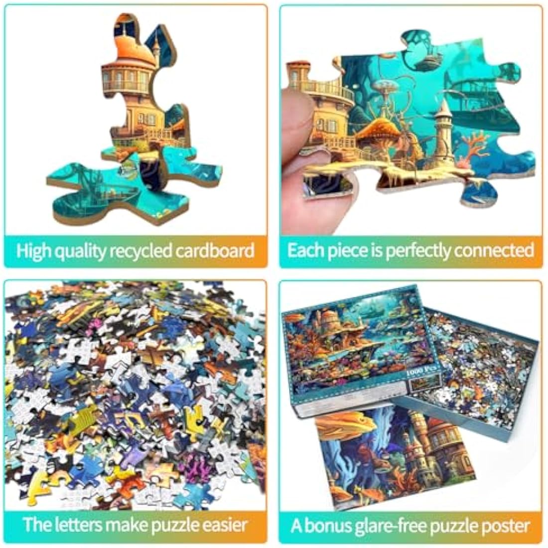 Jolof Store Whimsical Seabed 1000 Piece Jigsaw Puzzle for Adults
