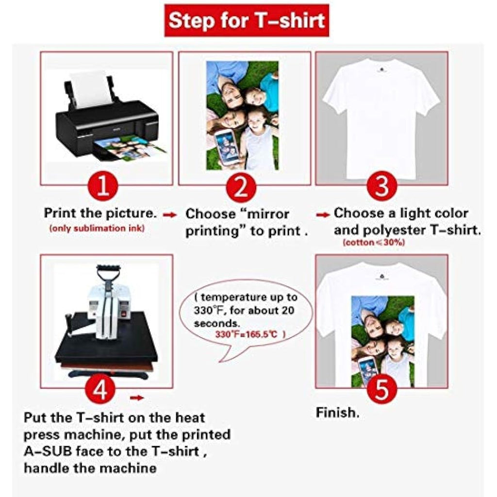 A-SUB Sublimation Paper A4 120gsm - 1000 Sheets for Inkjet Printers