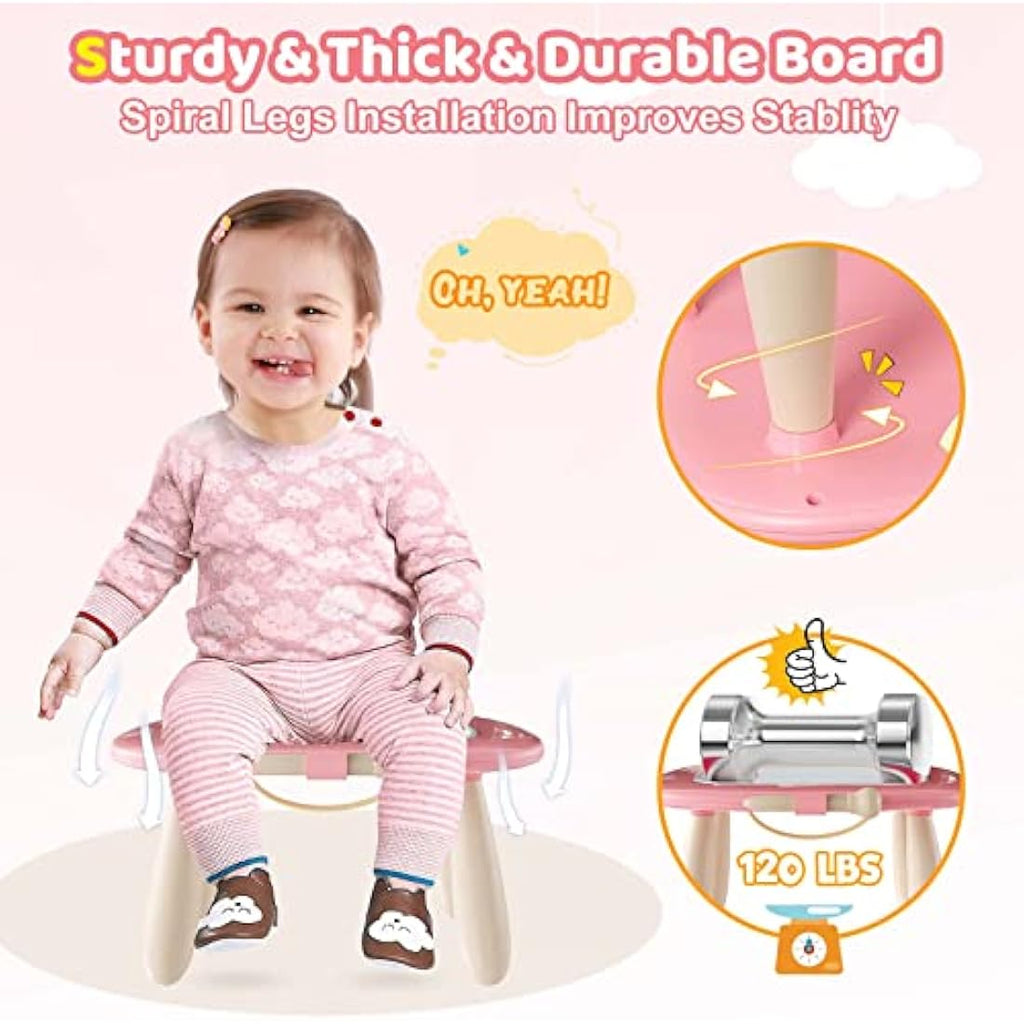 Kikidex Magnetic Drawing Board - Toddler Educational Doodle Pad, Pink