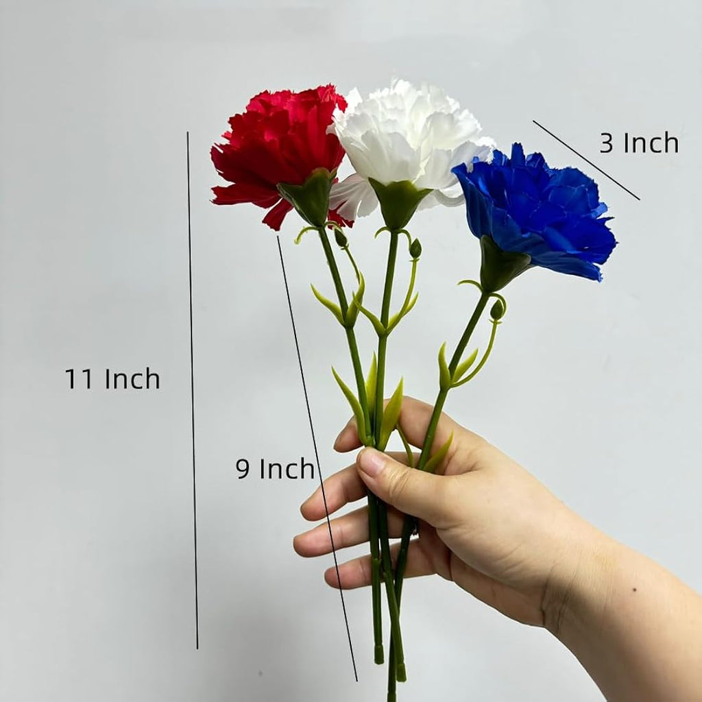 Jolof Store 10-Stem Artificial Carnations – UV Resistant Silk Flowers