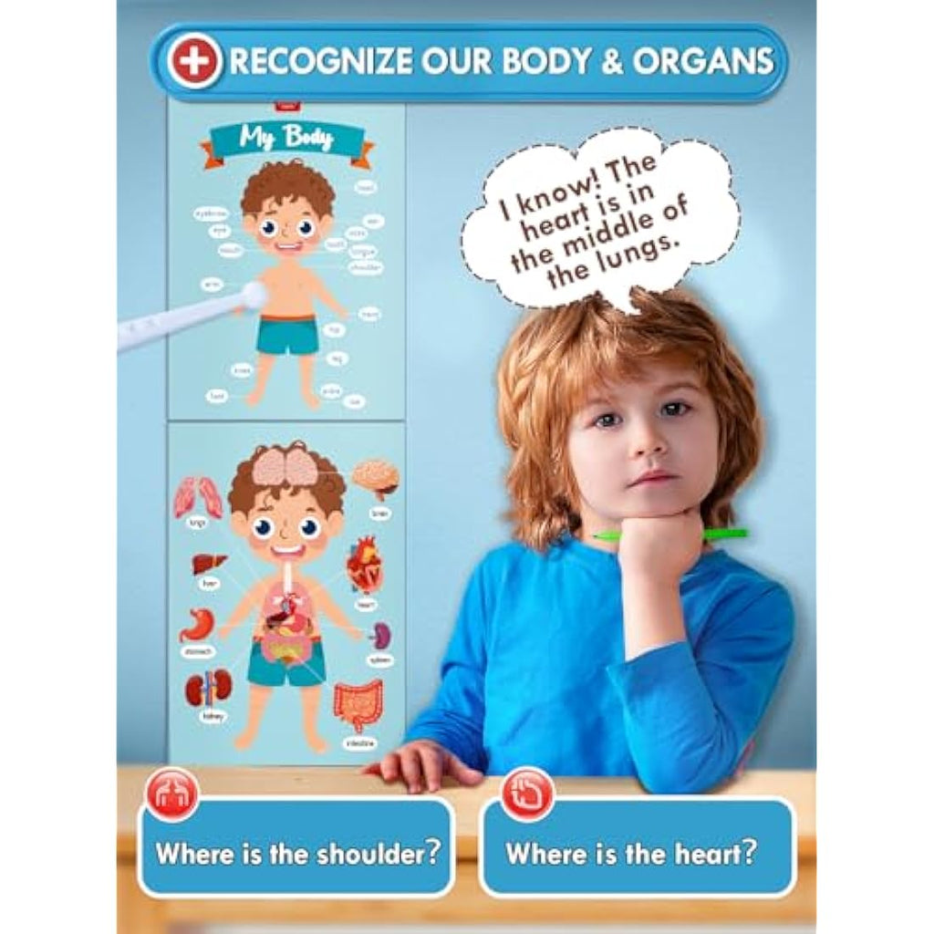 Lehoo Castle Kids Doctor Kit - 23pc Wooden Medical Playset with Costume