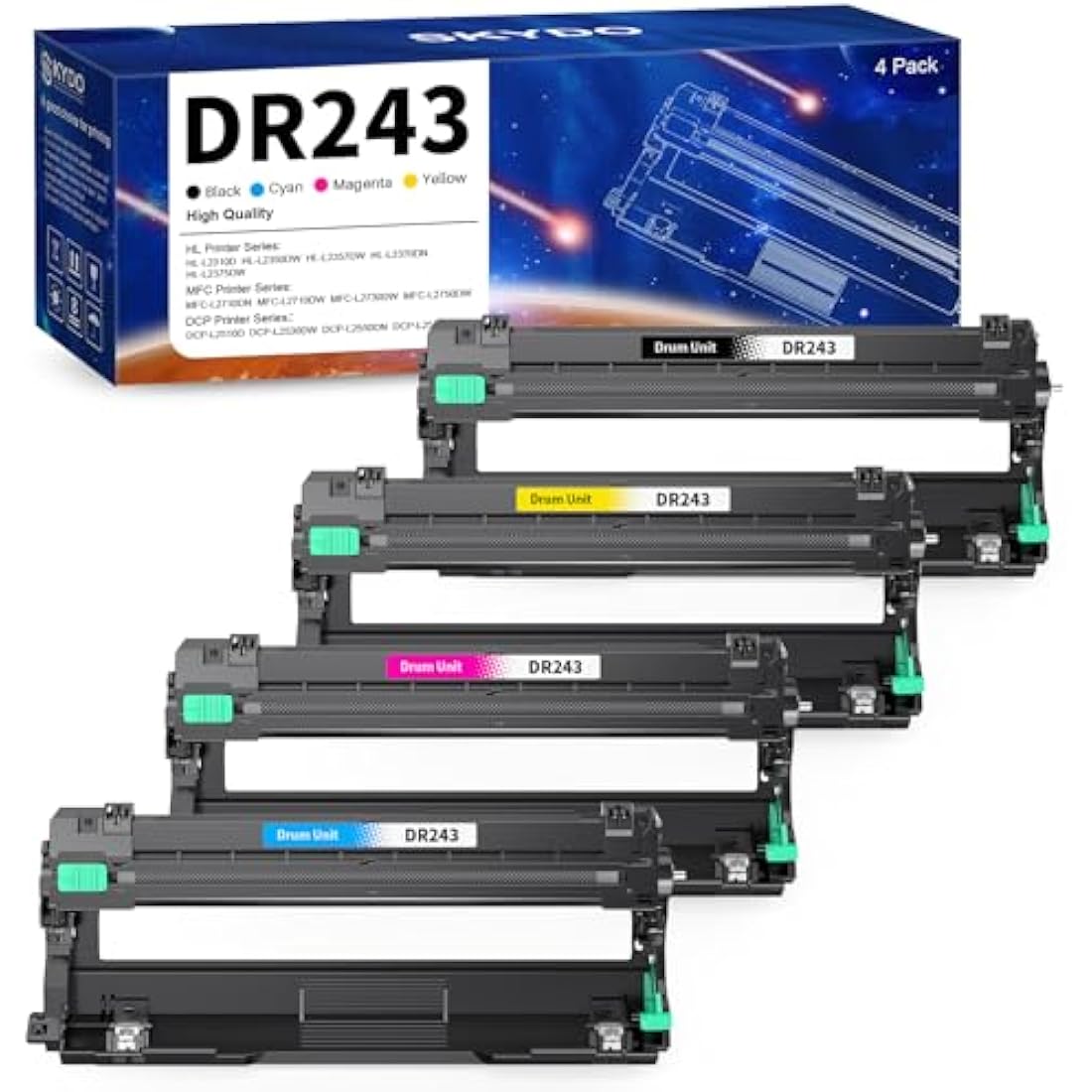 Skydo DR243CL Compatible Drum Unit for Brother DCP-L3550CDW (4 Pack)
