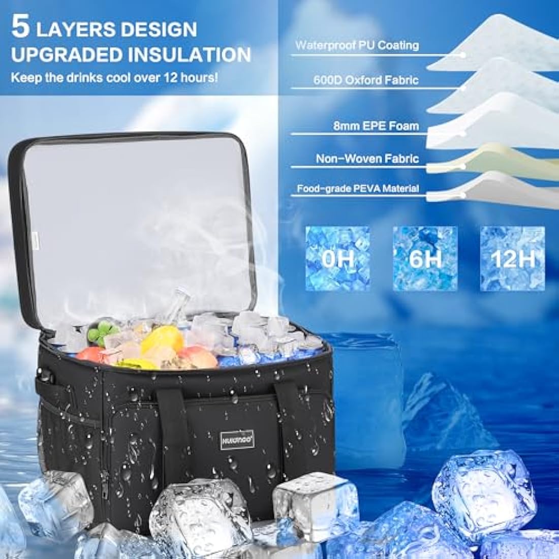 42L Insulated Cooler Bag – Waterproof Thermal Picnic Bag