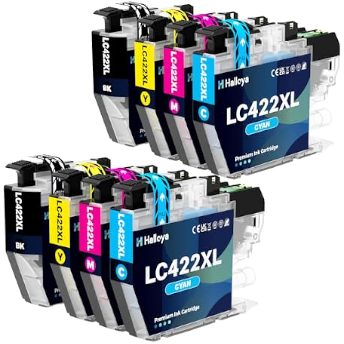 Halloya LC422XL Ink Cartridges for Brother MFC-J5340DW MFC-J6940DW (8-Pack)
