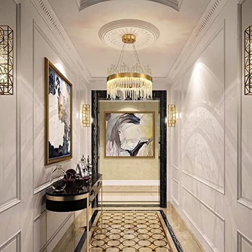 Jolof Store Modern Gold Crystal Chandelier | 3-Color LED Pendant Light