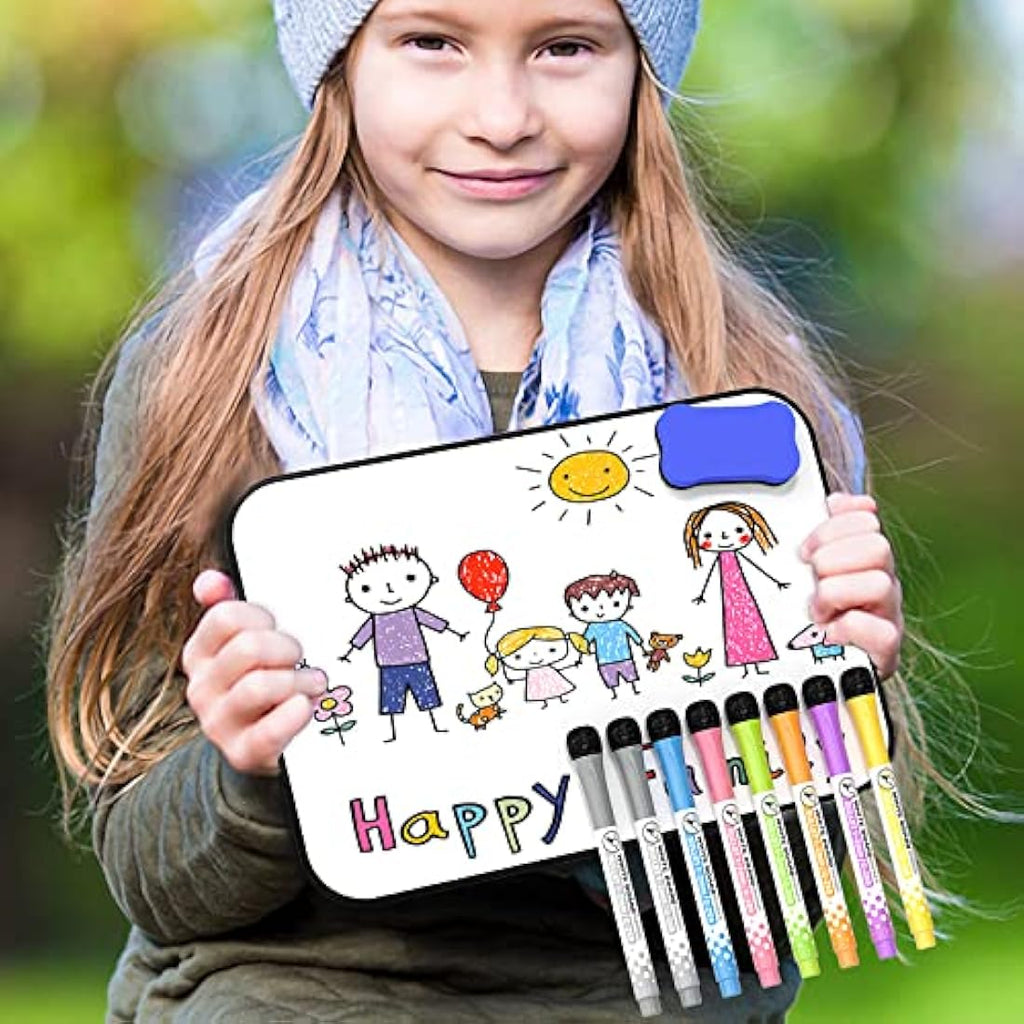 Nicpro Magnetic Dry Erase Whiteboard A3 | Double Sided Board with 8 Pens