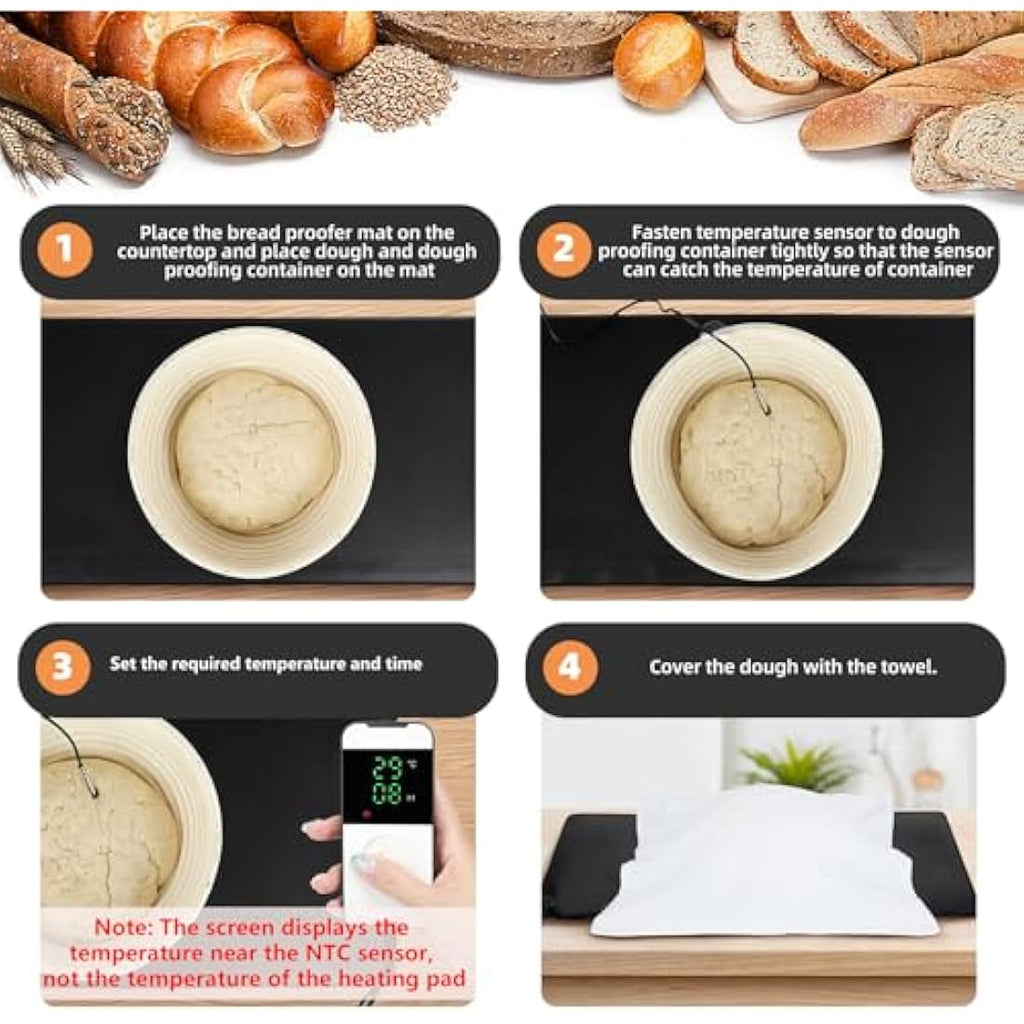 Bourske Bread Proofer Warming Mat | Adjustable Temperature Dough Warmer