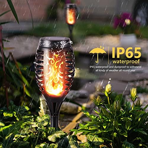 Geemoo Solar Torch Lights – 12 Pack Waterproof Flickering Flame Decor