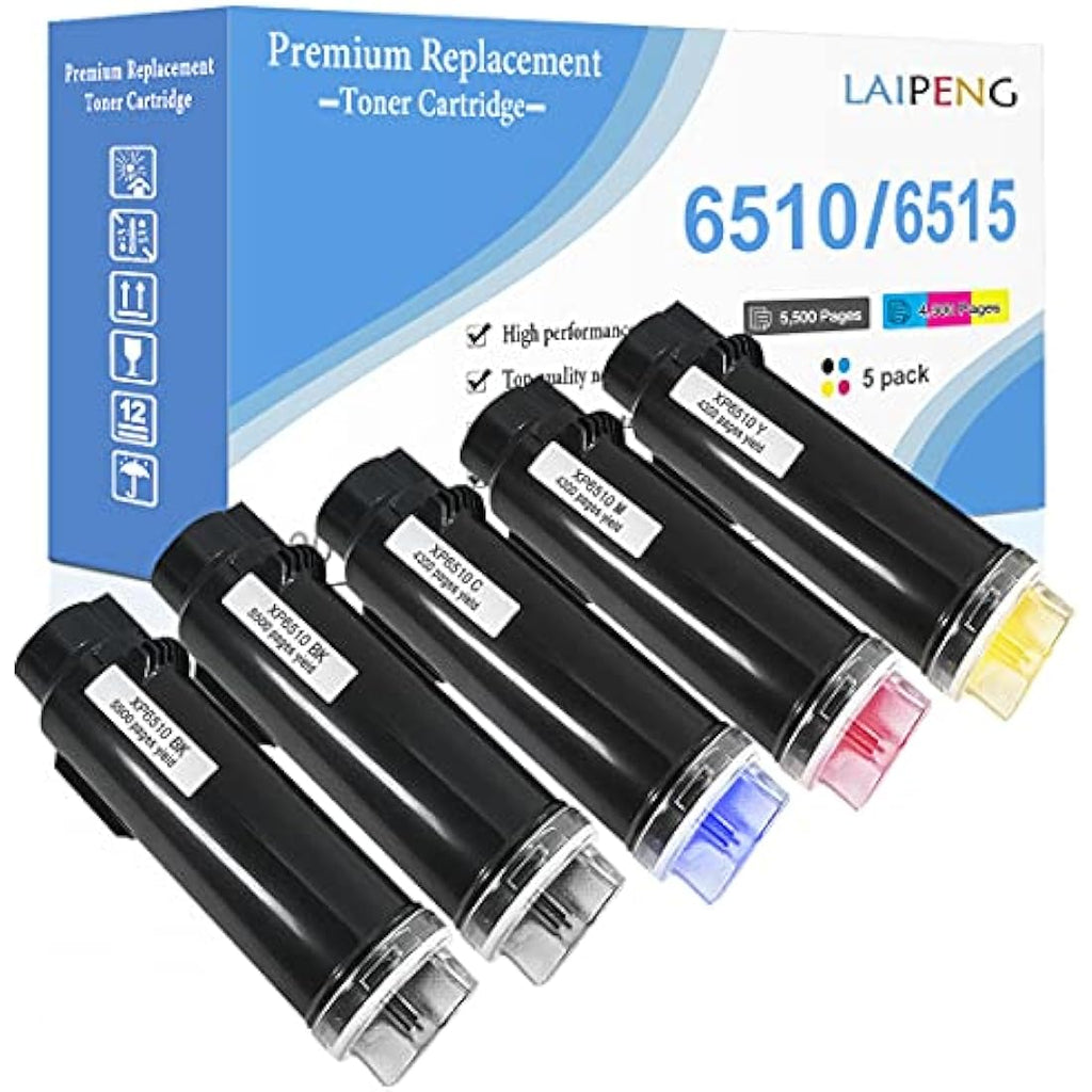 LAIPENG Compatible Toner for Xerox Phaser 6510 WorkCentre 6515 | 5-Pack