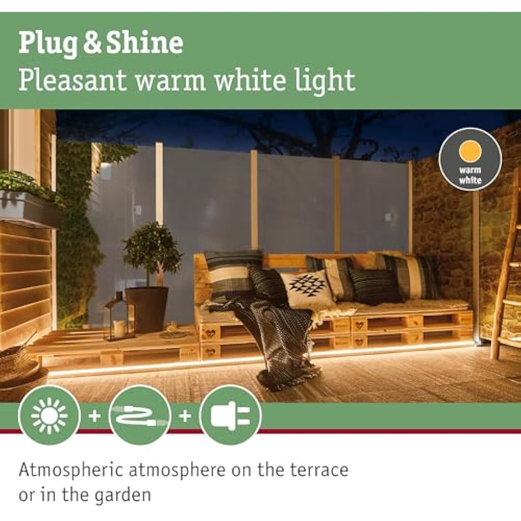 Paulmann Plug & Shine LED Neon Strip – 31W IP67 Outdoor Light 3000K