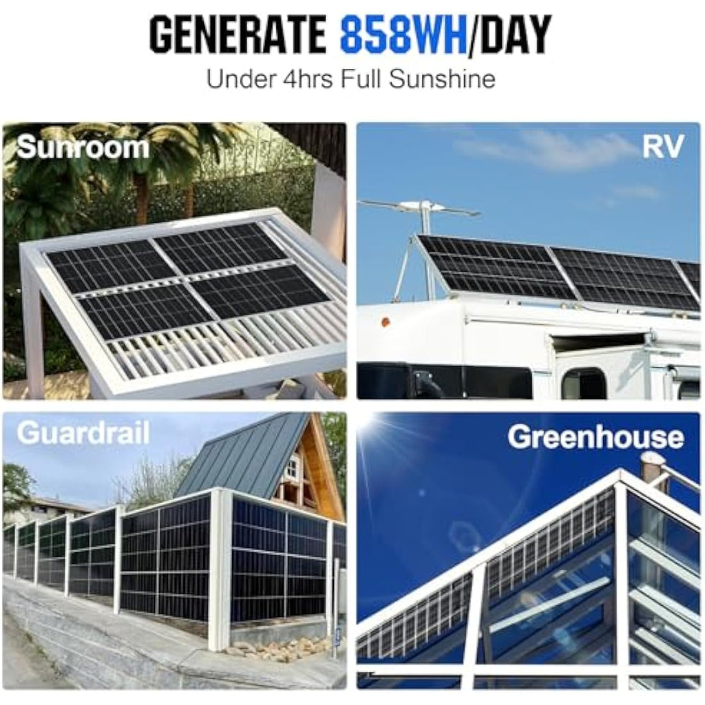 ECO-WORTHY 195W 12V Bifacial Monocrystalline Solar Panel for RV & Boat