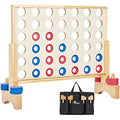 Pointyard Giant Wooden 4 in a Row Game – 26x22in Outdoor Yard Toy Set