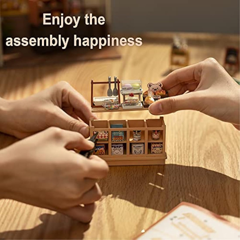 Rolife Becka's Baking House: DIY Miniature Wooden Dollhouse Kit with LED