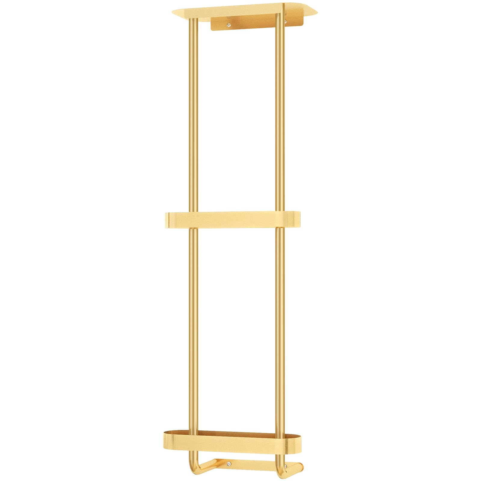 Jolof Store Wall Mounted Bathroom Towel Rack with Shelf & Shower Caddy – Gold