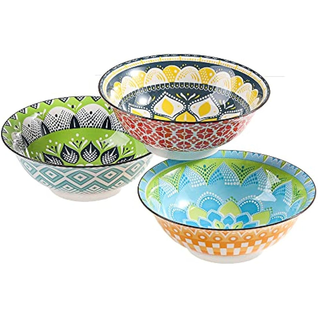 Ramen Bowl Set – 35oz Colorful Ceramic Porcelain Noodle Bowls