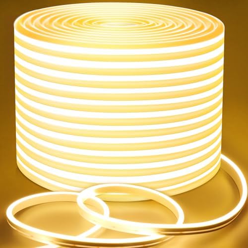 Lamomo 20M Warm White LED Neon Rope Light – Dimmable IP65 Waterproof 24V