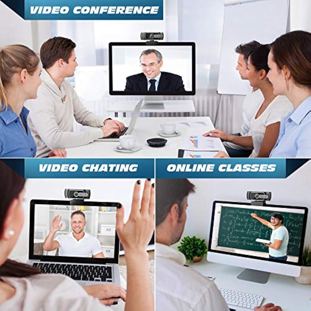 1080P FHD Webcam with Privacy Cover and Noise-Canceling Mic