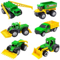 Oriate 6-Piece Diecast Farm Tractor Toy Set – Educational Mini Vehicles