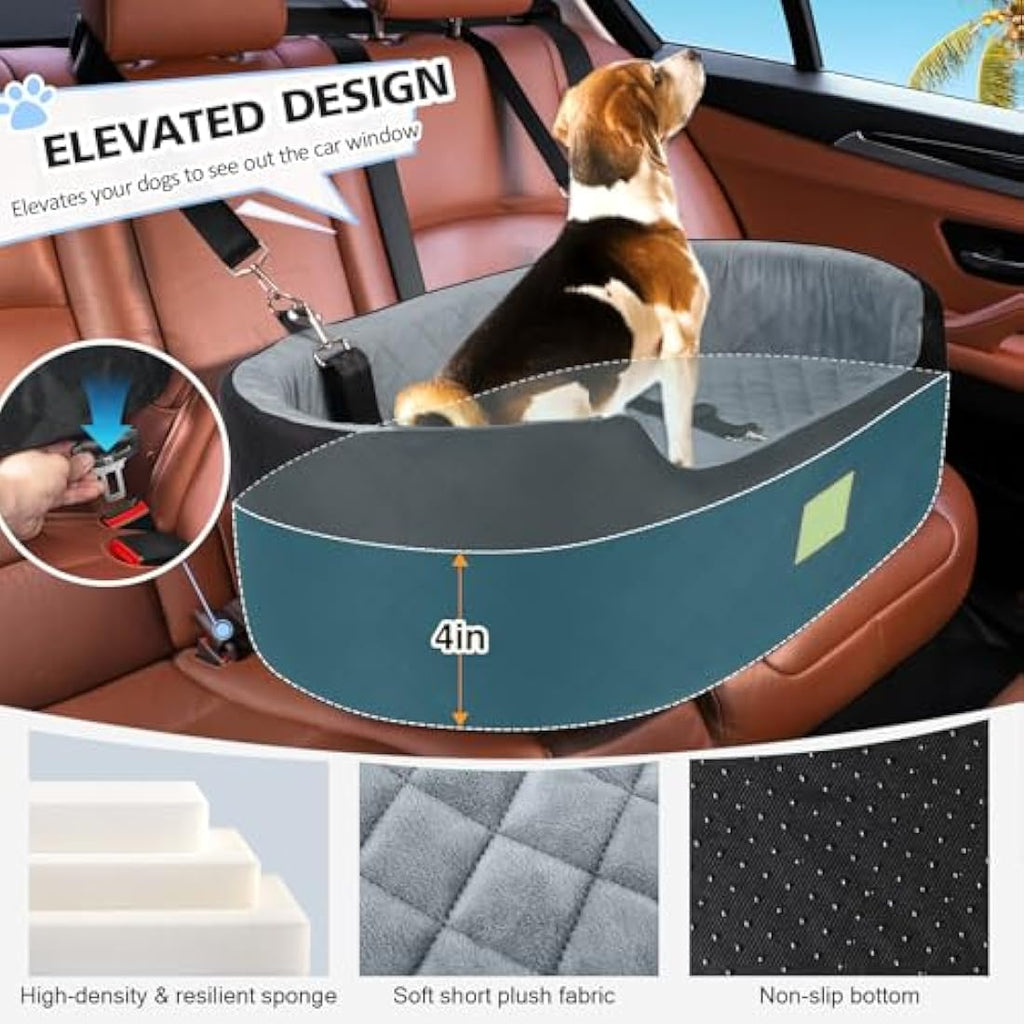 Dog Car Seat – Large Washable Booster Bed for SUV & Car