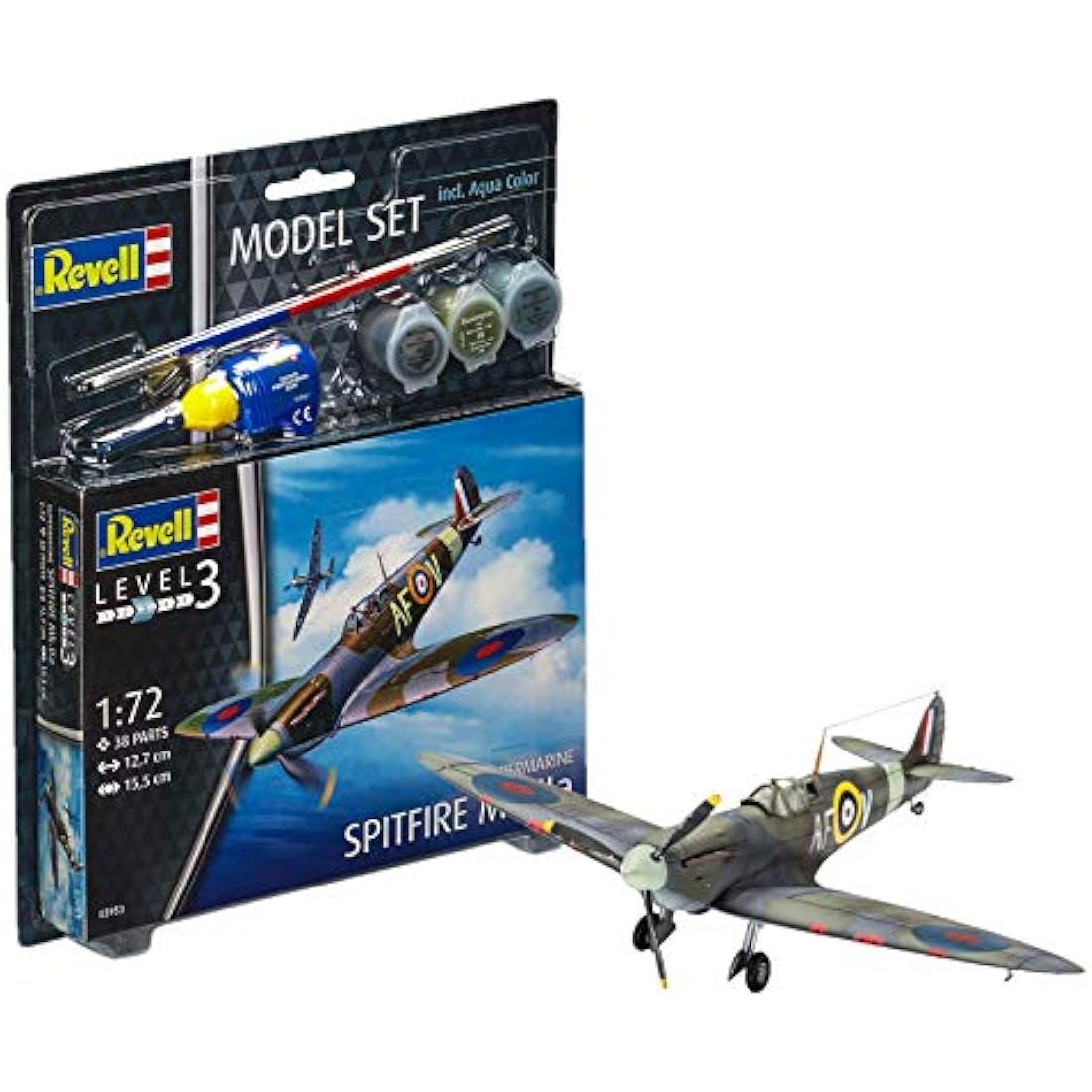 Revell Spitfire Mk.IIa Model Set – 1:72 Scale Plastic Aircraft Kit
