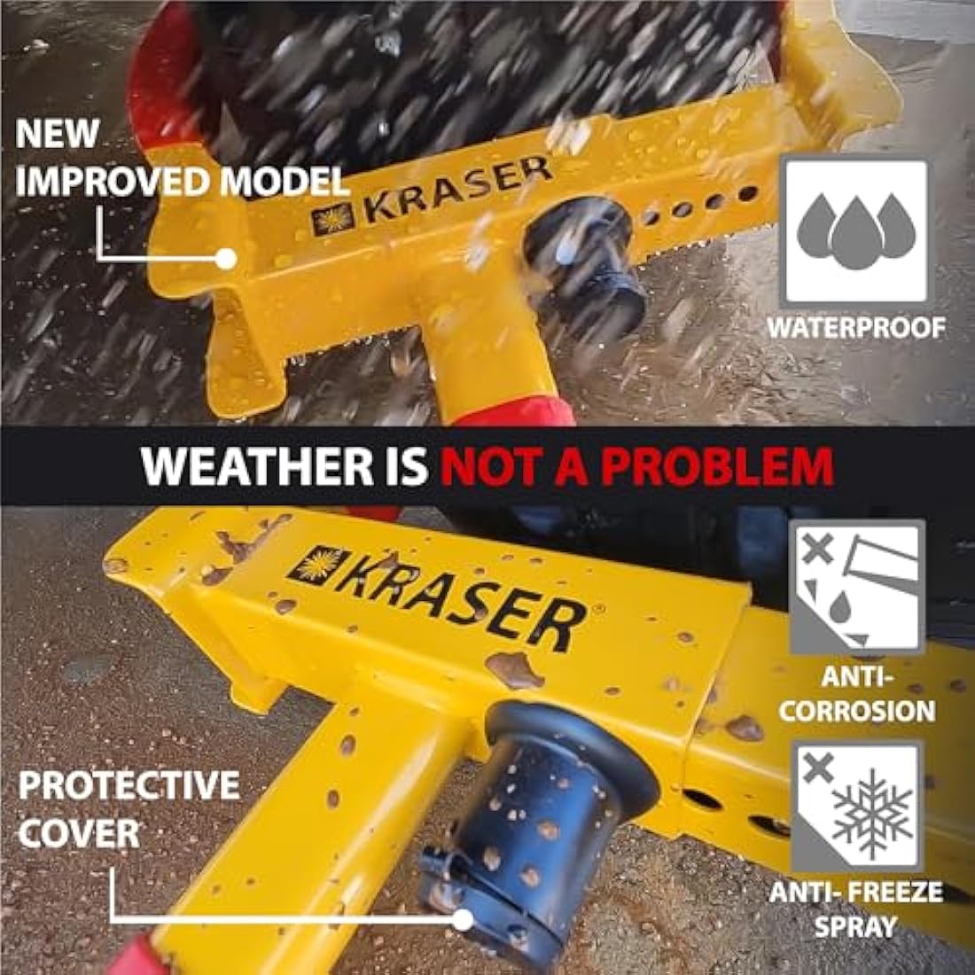 KRASER WA820 Wheel Clamp – Universal Anti-Theft Lock for Cars & Trailers