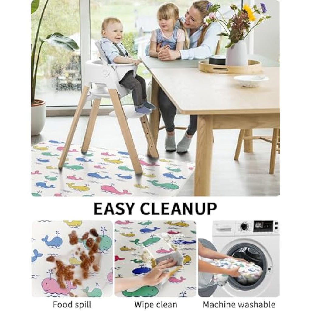 High Chair Splat Mat – 51" Waterproof Non-Slip Baby Mess Mat
