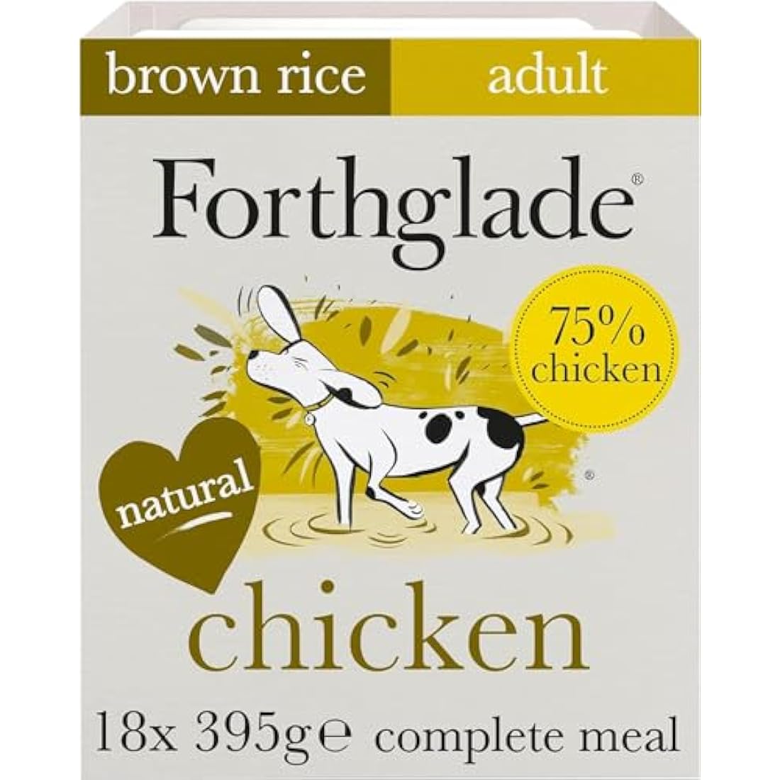 Forthglade Wet Dog Food - Chicken & Brown Rice (18 x 395g Trays)