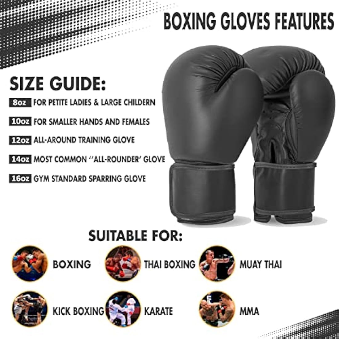 Lions Synthetic Leather Boxing Gloves | MMA Muay Thai Training Mitts