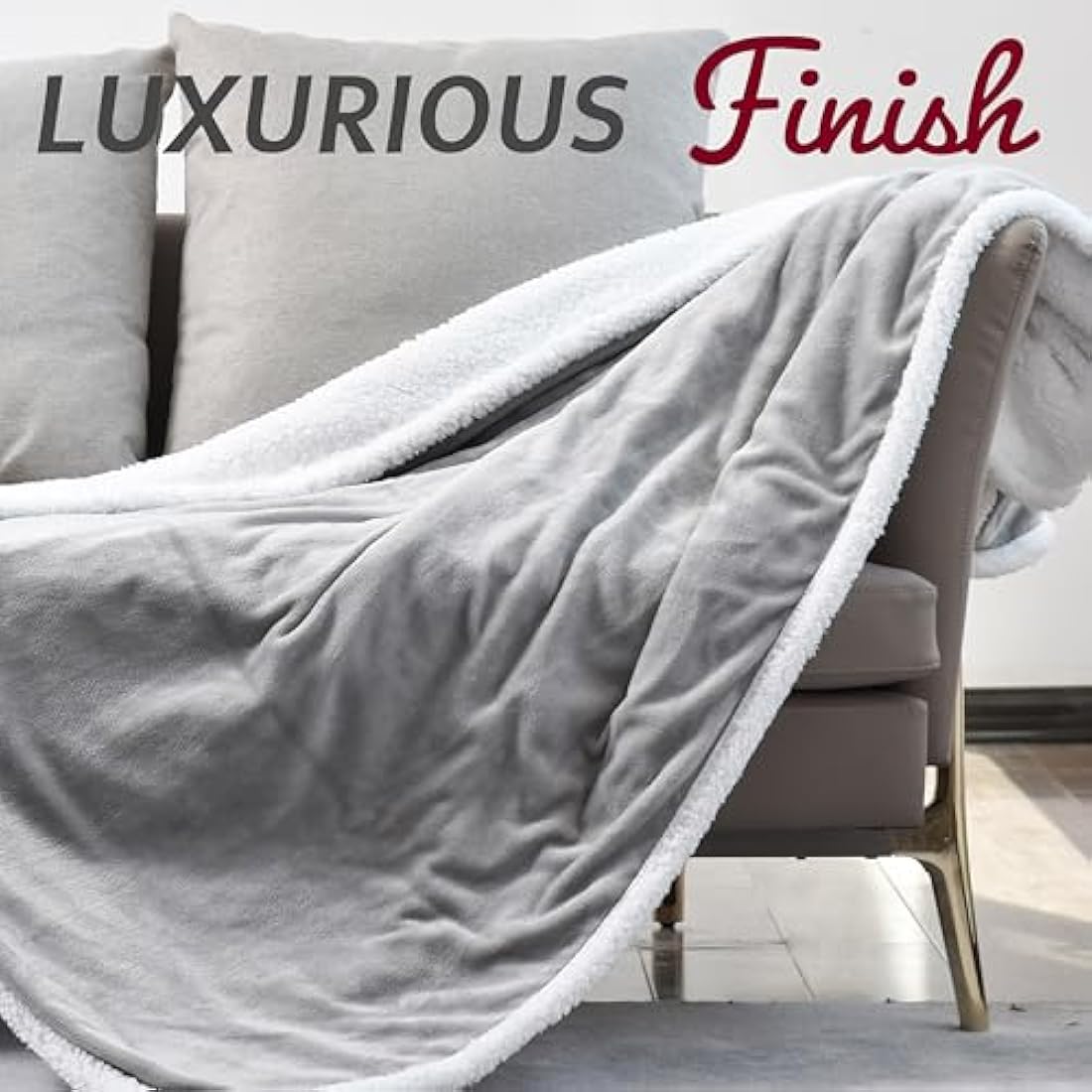 Jolof Store Heated Throw Electric Fleece Blanket - Light Grey 160x130cm