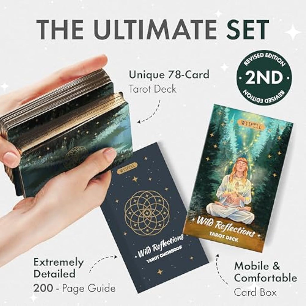 Wyspell Wild Reflections Tarot Deck with Guidebook and Gold Edges