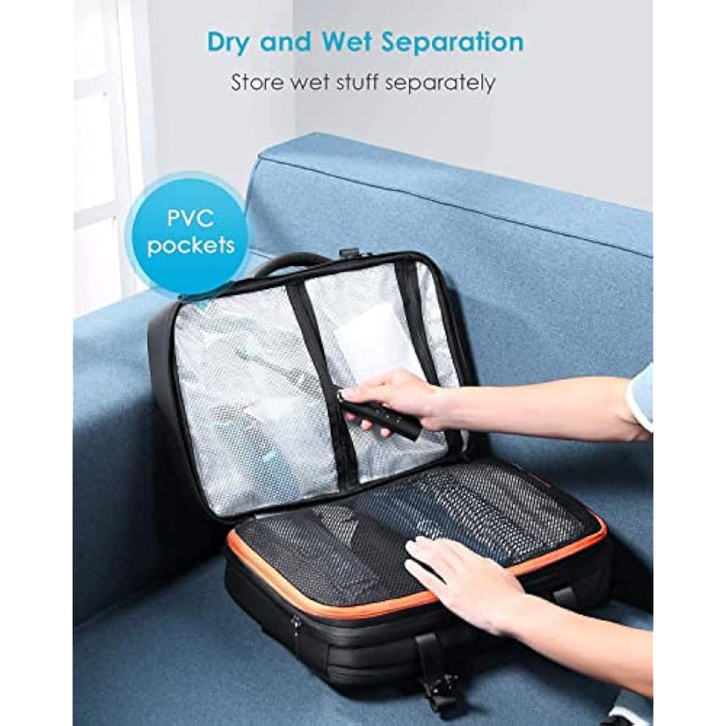HOMIEE Expandable Travel Backpack | 40L Flight Approved Cabin Bag Black