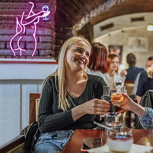 Lady Back Neon Sign | Pink LED Wall Art for Bedroom & Bar