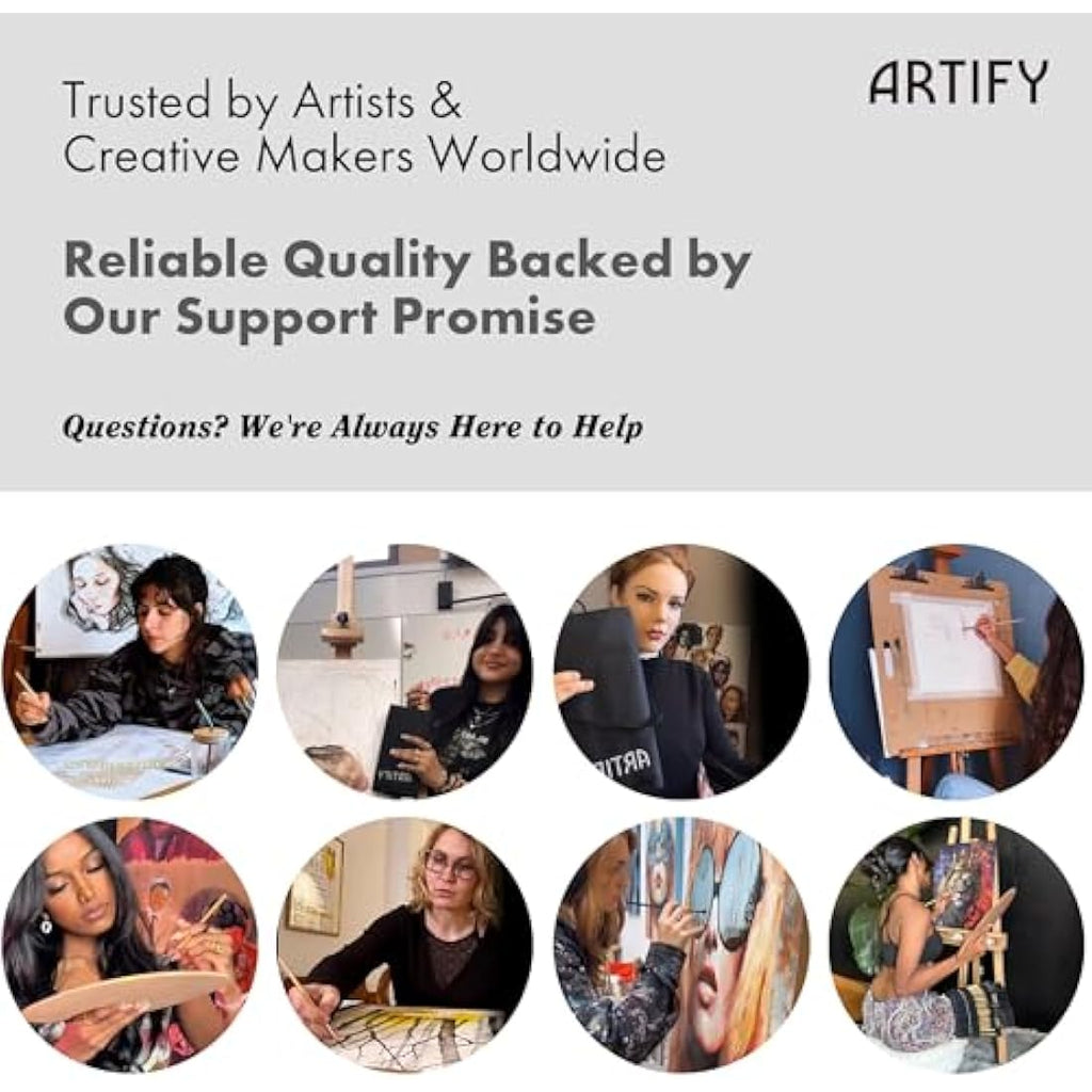 Artify 25-Piece Professional Paint Brush Set with Canvas Bag for Artists