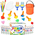 BLOT Washable Finger Paint Set for Kids – 10 Colors with 15 Tools