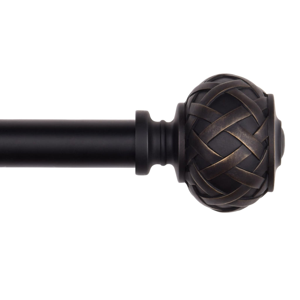 SZXIMU Extendable Curtain Rod | 182-365cm Black Metal Drapery Pole