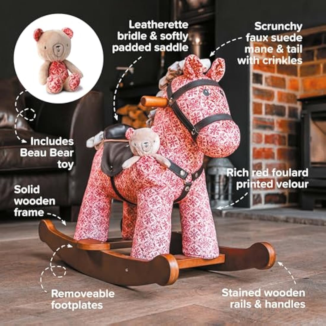 Little Bird Told Me Cooper & Beau Rocking Horse – Plush Wooden Rocker