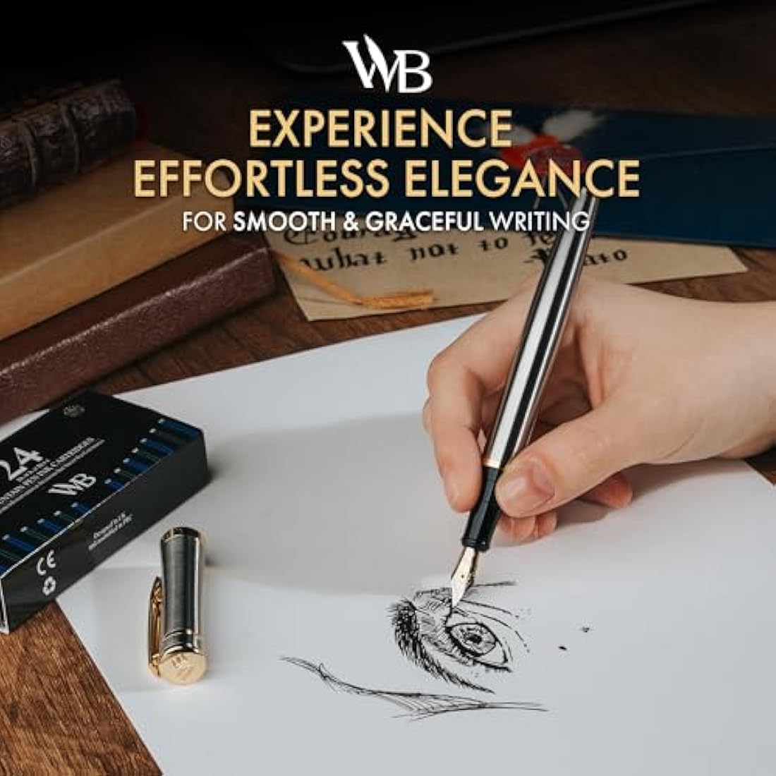 Wordsworth & Black Fountain Pen Set - 18K Gilded Extra Fine Nib