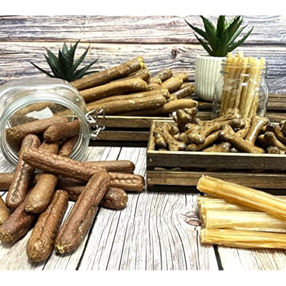 Natural Rawhide Cigar Chews | 5" Pressed Dog Treat Rolls