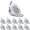 Pocketman 3W LED Recessed Ceiling Downlights - Cool White - 10 Pack