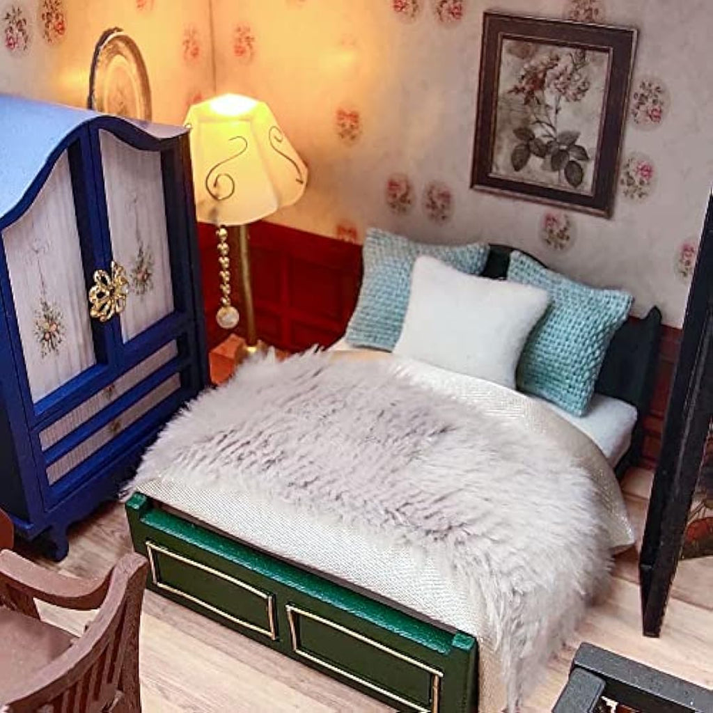 Cuteefun DIY Miniature Dollhouse Kit - Vintage Loft Model with LED Light
