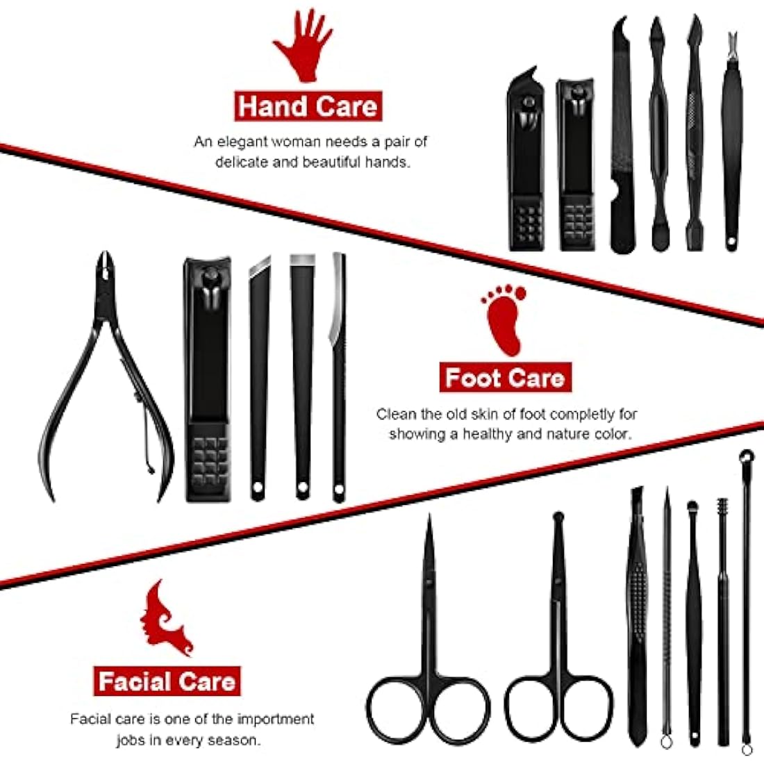 Keiby Citom 18-Piece Manicure Set | Stainless Steel Nail Care Kit