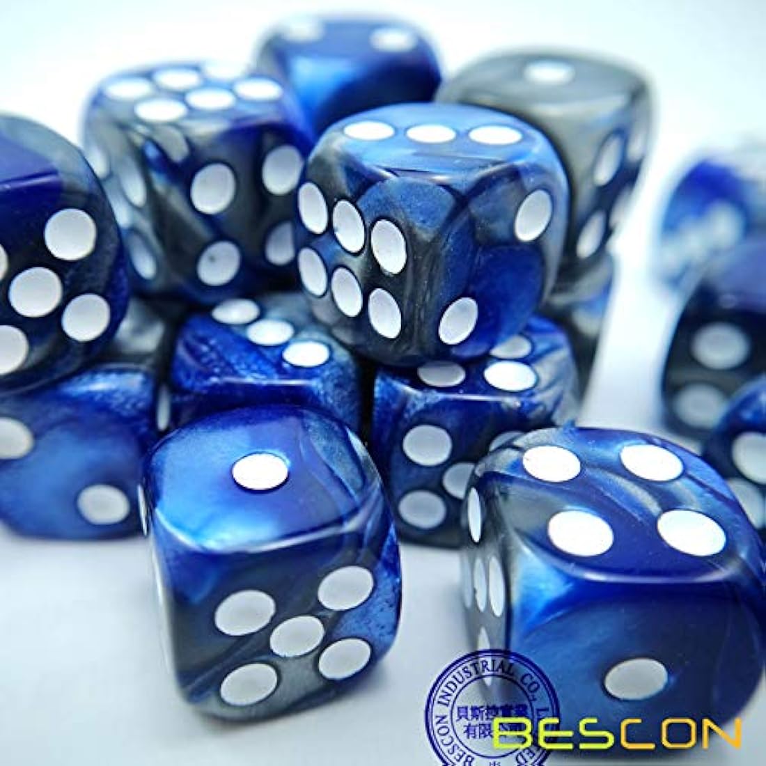 Bescon 12mm D6 Dice Set - 36 Piece Gemini Rock Colors with Case