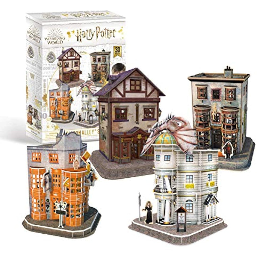 Harry Potter Diagon Alley 4-in-1 3D Puzzle Set | 273-Piece Model Kit