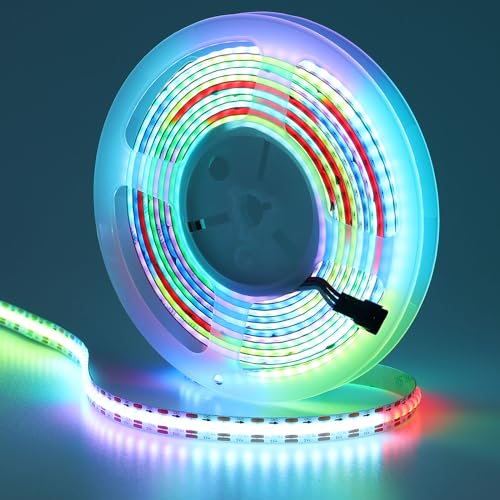 GOMING WS2812B COB LED Strip Light | 5V 5M 800 Pixels Dream Color IP20