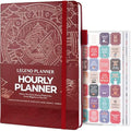 Legend Planner Hourly Schedule – Undated A5 Daily Organizer, Wine Red