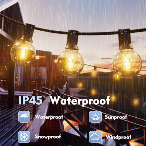 Yuusei 150Ft LED Outdoor String Lights – Shatterproof G40 Garden Festoon